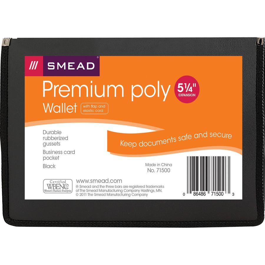 Smead Letter File Wallet - 8 1/2" x 11" - 5 1/4" Expansion - Front Pocket(s) - Poly - Black - 1 Each. Picture 4