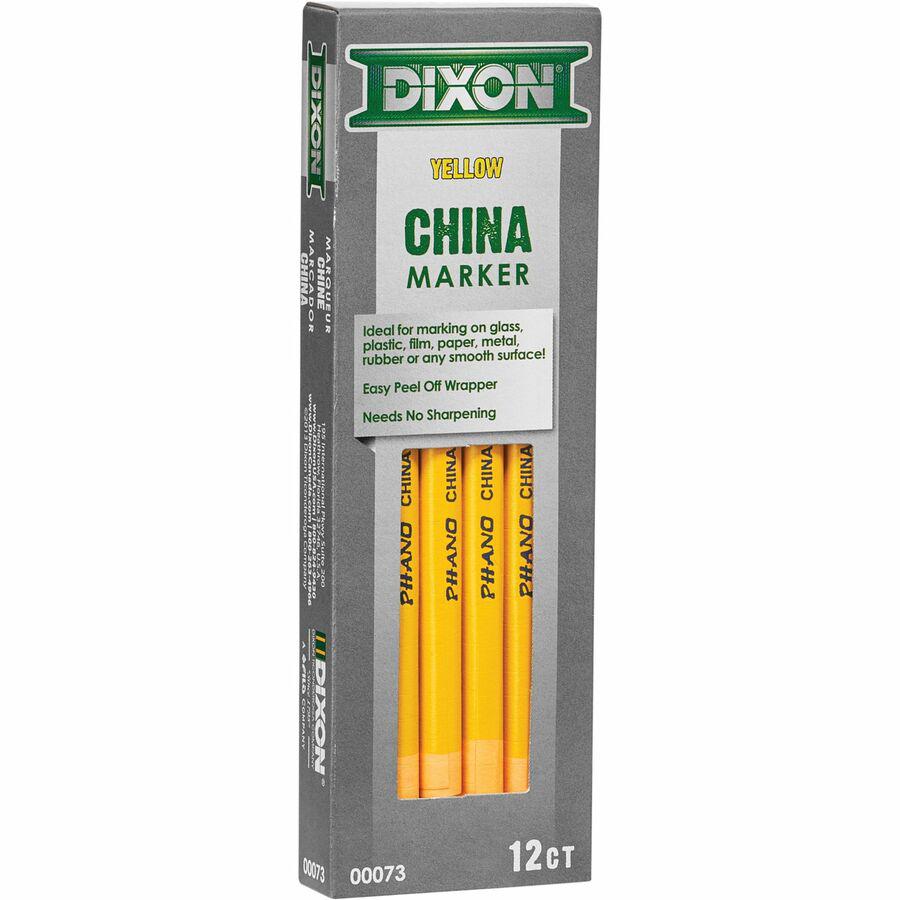 Dixon Phano Nontoxic China Markers - Yellow Lead - 1 Dozen. Picture 3