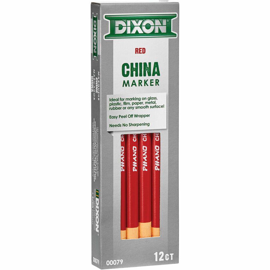 Dixon Phano Nontoxic China Markers - Red Lead - Red Barrel - 1 Dozen. Picture 4