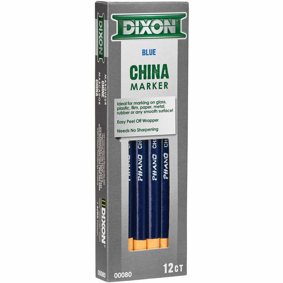 Dixon Phano Nontoxic China Markers - Blue Lead - 1 Dozen. Picture 2