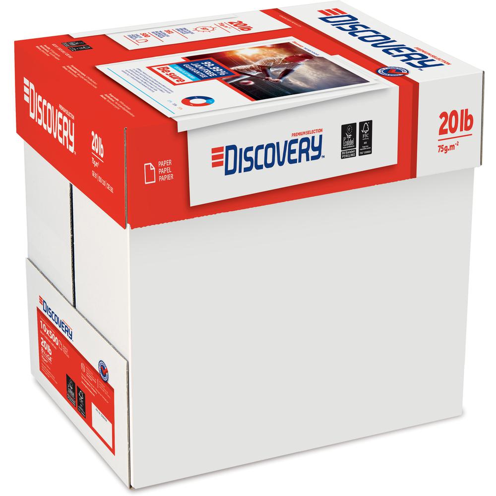 Discovery Premium Selection Laser, Inkjet Copy & Multipurpose Paper - White - 97 Brightness - Legal - 8 1/2" x 14" - 20 lb Basis Weight - 5000 / Carton - Excellent Ink Absorption. Picture 3