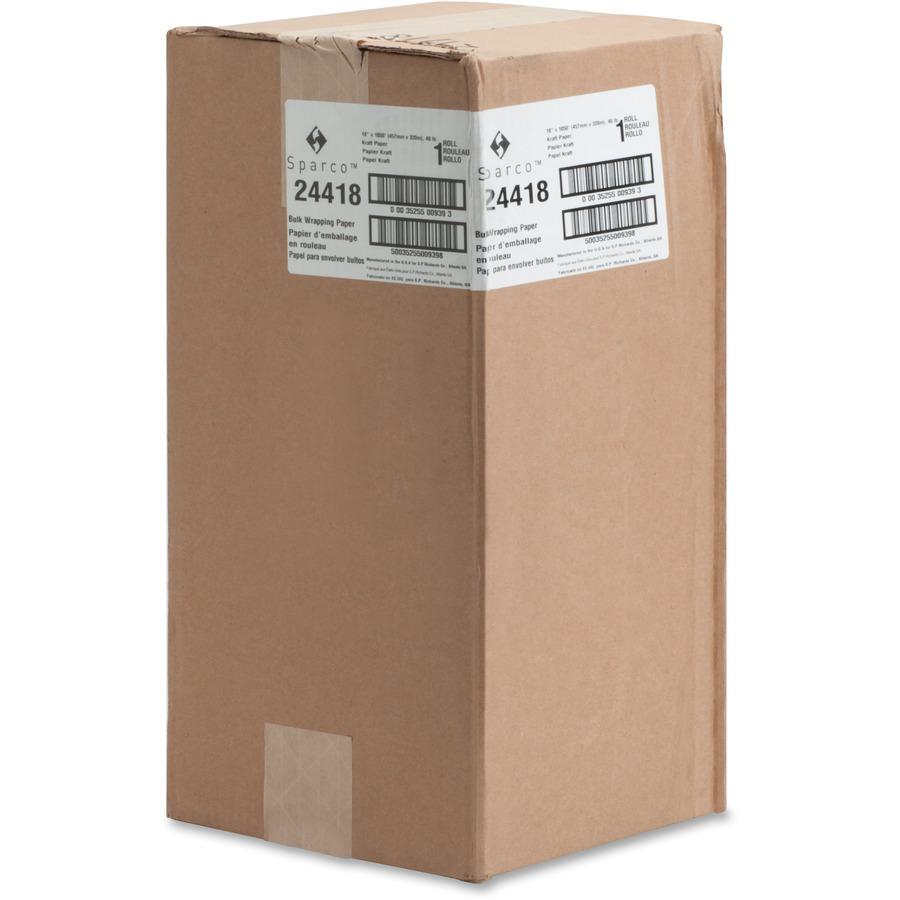 Sparco Bulk Kraft Wrapping Paper - 18" Width x 1050 ft Length - 1 Wrap(s) - Kraft - Brown - 1 / Box. Picture 2