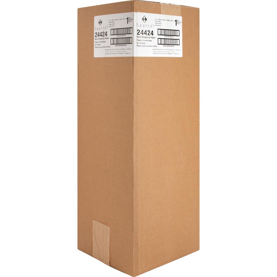 Sparco Bulk Kraft Wrapping Paper - 24" Width x 1050 ft Length - 1 Wrap(s) - Kraft - Brown - 1 / Box. Picture 3