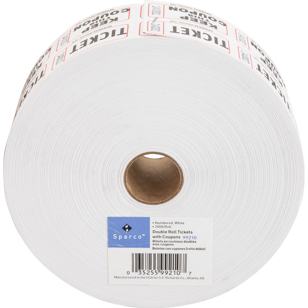 Sparco Roll Tickets - White - 2000/Roll. Picture 5