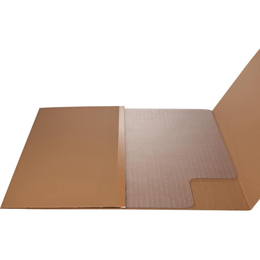 Lorell Economy Low Pile Standard Lip Chairmat - Carpeted Floor - 48" Length x 36" Width x 95 mil Thickness - Lip Size 10" Length x 19" Width - Rectangle - Vinyl - Clear. Picture 3