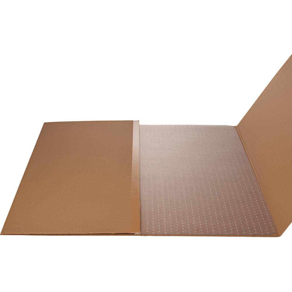 Lorell Low-Pile Economy Chairmat - Carpeted Floor - 60" Length x 46" Width x 0.095" Thickness - Rectangular - Vinyl - Clear - 1Each. Picture 2