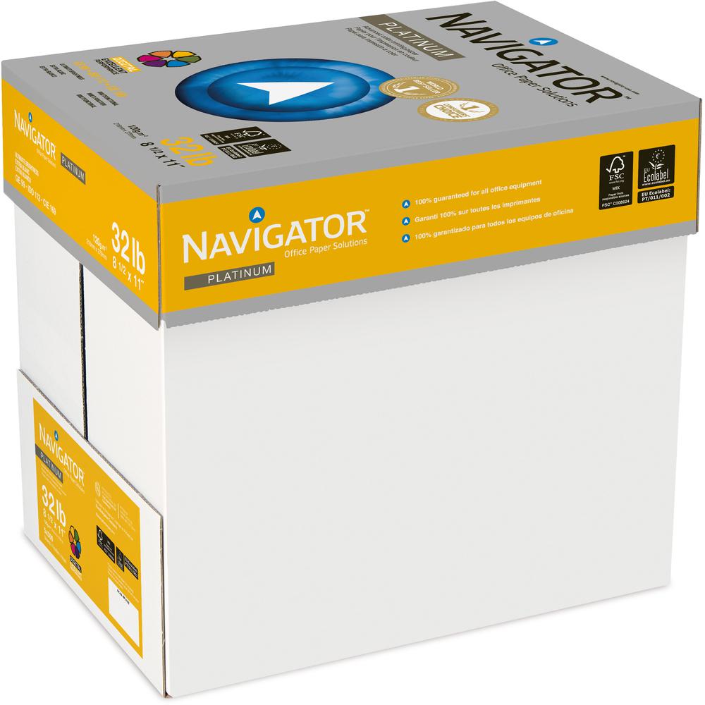 Navigator Platinum Office Multipurpose Paper - 99 Brightness - Letter - 8 1/2" x 11" - 32 lb Basis Weight - Smooth - 2000 / Carton - Jam-free. Picture 4