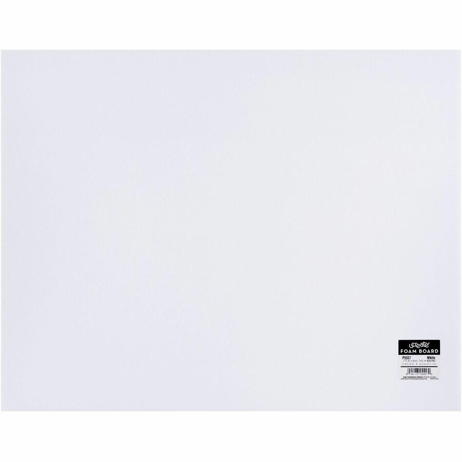 UCreate Foam Board - Mounting, Classroom, Craft, Frame, Display, School Project - 22"Height x 28"Width x 187.5 milThickness - 5 / Carton - White - Polystyrene. Picture 10