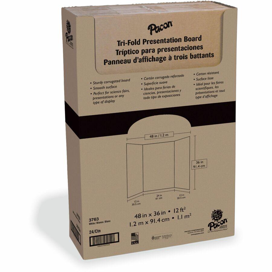 Pacon Presentation Boards - 36" Height x 48" Width - White Surface - 24 / Carton. Picture 5