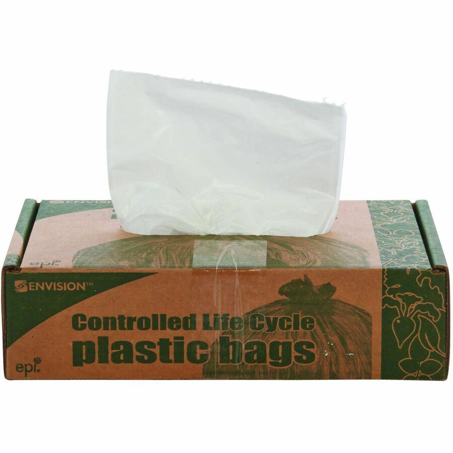 Stout Controlled Life-Cycle Plastic Trash Bags - 13 gal Capacity - 24" Width x 30" Length - 0.70 mil (18 Micron) Thickness - White - 120/Carton - Office Waste. Picture 13