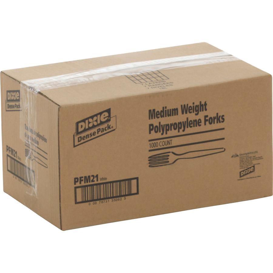 Dixie Medium-weight Disposable Forks by GP Pro - 1000/Carton - Fork - 1000 x Fork - White. Picture 4