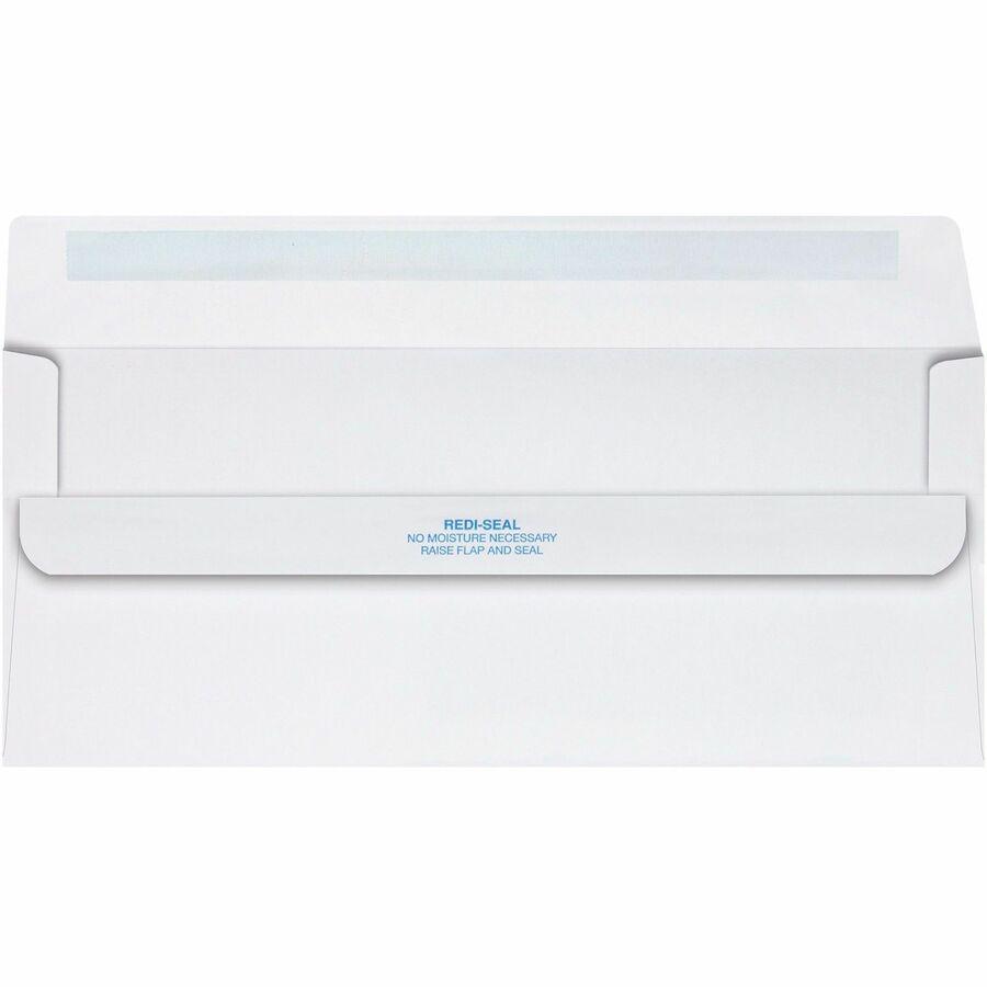 Quality Park No. 10 Single Window Envelope with a Self-Seal Closure - Single Window - #10 - 4 1/8" Width x 9 1/2" Length - 24 lb - Self-sealing - Wove - 500 / Box - White. Picture 4