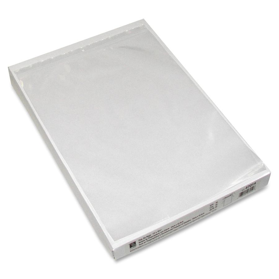 C-Line Heavyweight Industrial Poly Zip Bags - Oversized For Green Bar Computer Paper, 13 x 16-3/4 x 2, 50/BX, 47014. Picture 4