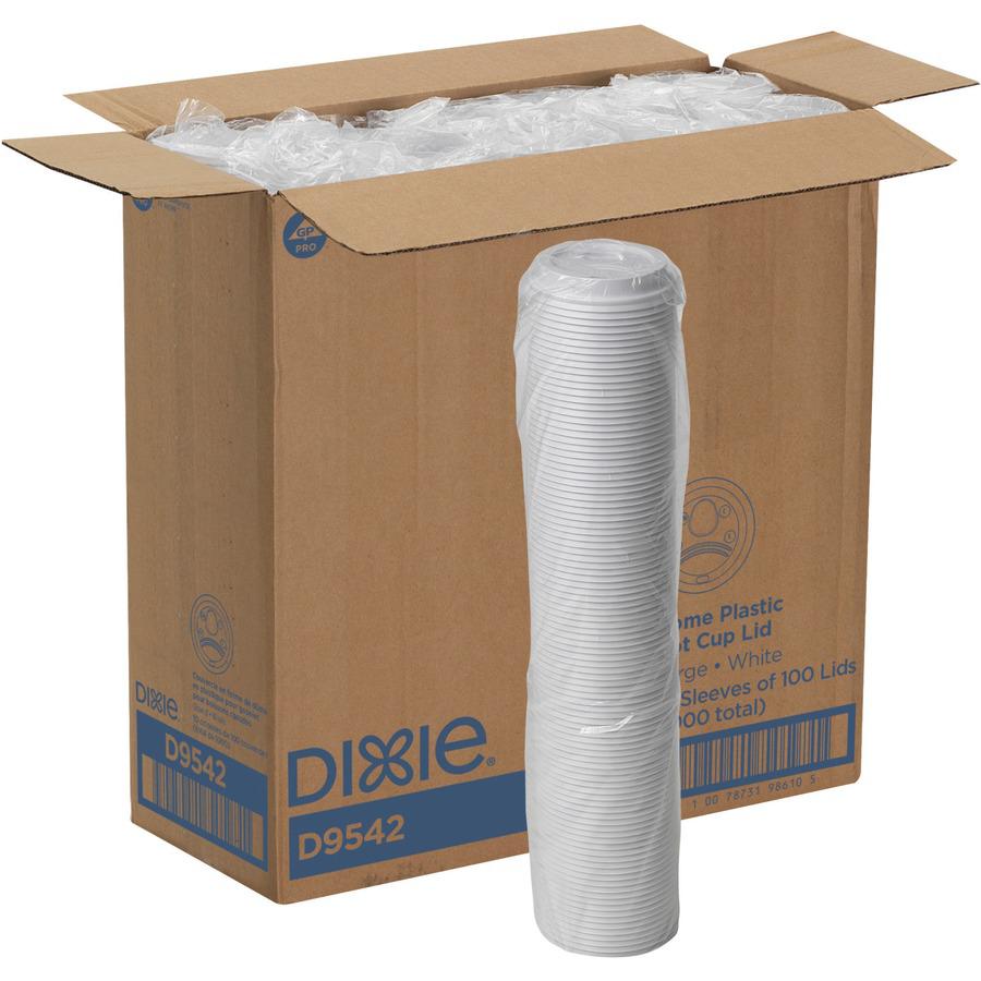 Dixie Drink-thru Lid - Round - Plastic - 100 / Pack - White. Picture 3