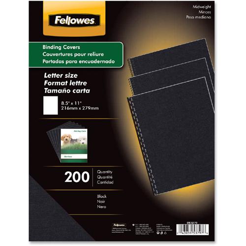 Fellowes Expressions Linen Presentation Covers - 11" Height x 8.5" Width x 0.1" Depth - For Letter 8 1/2" x 11" Sheet - Rectangular - Black - Linen - 200 / Pack. Picture 3