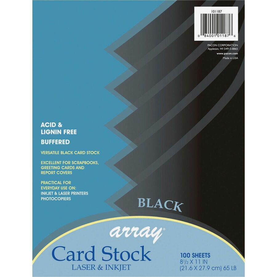 Pacon Card Stock Sheets - Letter- 8.50" x 11" - 65 lb Basis Weight - 100 Sheets/Pack - Card Stock - Black. Picture 4