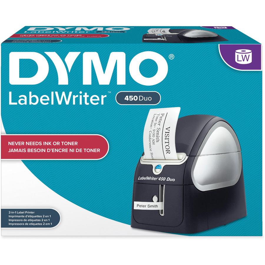 Dymo LabelWriter 450 Duo Direct Thermal Printer - Monochrome - Label Print - USB - Platinum - 0.8 Second Mono - 600 x 300 dpi. Picture 4