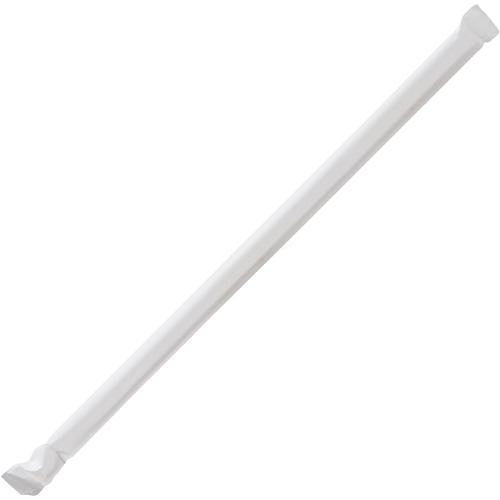 Genuine Joe Jumbo Translucent Straight Straws - 7.8" Length - 500 / Box - Clear. Picture 4