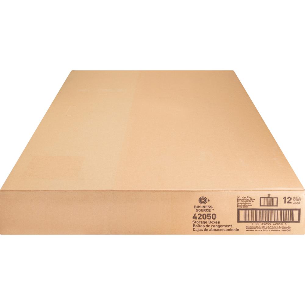Business Source Light Duty Letter Size Storage Box - External Dimensions: 12" Width x 24" Depth x 10"Height - 350 lb - Media Size Supported: Letter - Light Duty - Stackable - White - For File - Recycl. Picture 2