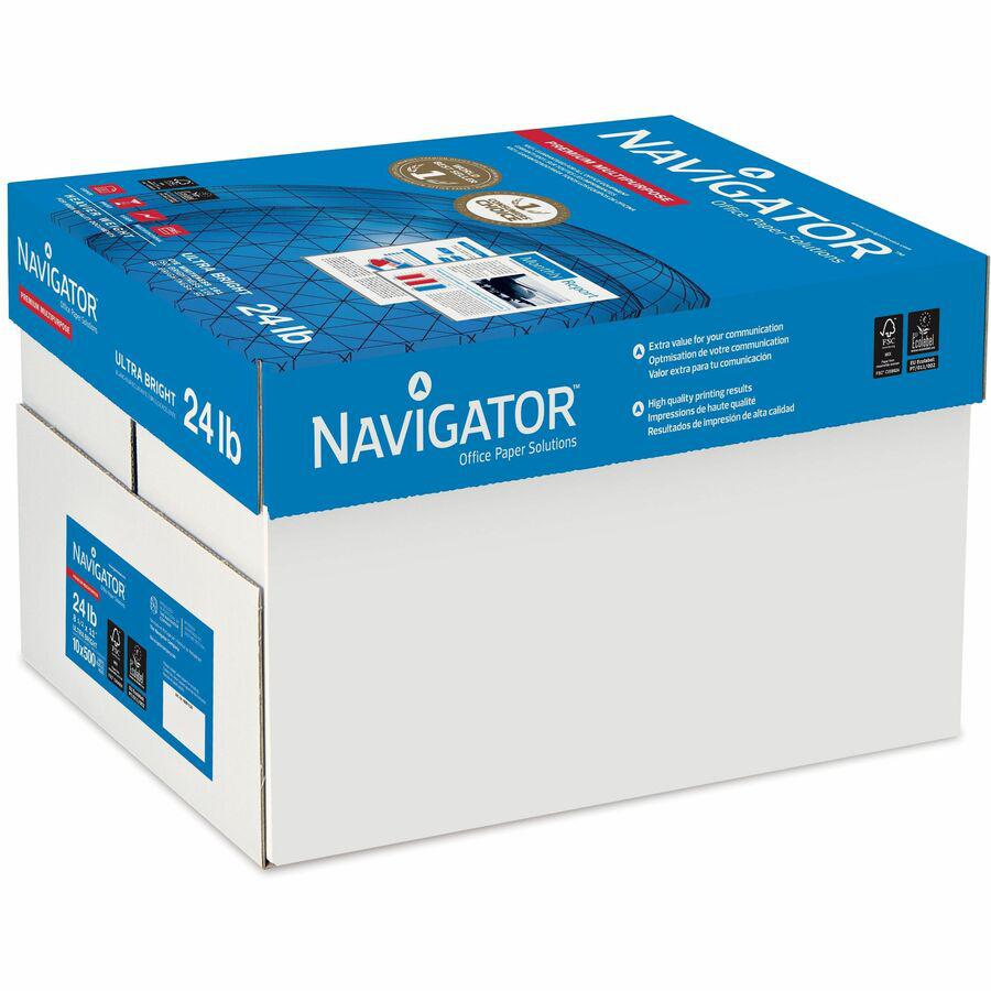 Navigator NMP1124 Inkjet, Laser Copy & Multipurpose Paper - White - 97 Brightness - Letter - 8 1/2" x 11" - 24 lb Basis Weight - 10 / Carton. Picture 6