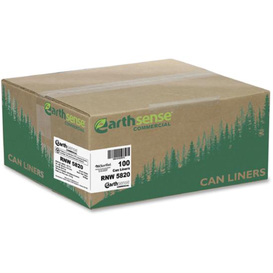 Berry Reclaim Heavy-Duty Recycled Can Liners - Extra Large Size - 60 gal Capacity - 38" Width x 58" Length - 2 mil (51 Micron) Thickness - Black - Plastic - 100/Carton - Can - Recycled. Picture 3