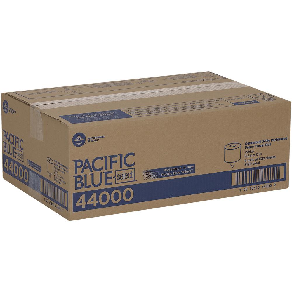 Pacific Blue Select Centerpull Paper Towel by GP Pro (Georgia-Pacific) - 2 Ply - 8.25" x 12" - 520 Sheets/Roll - White - Paper - 6 / Carton. Picture 4