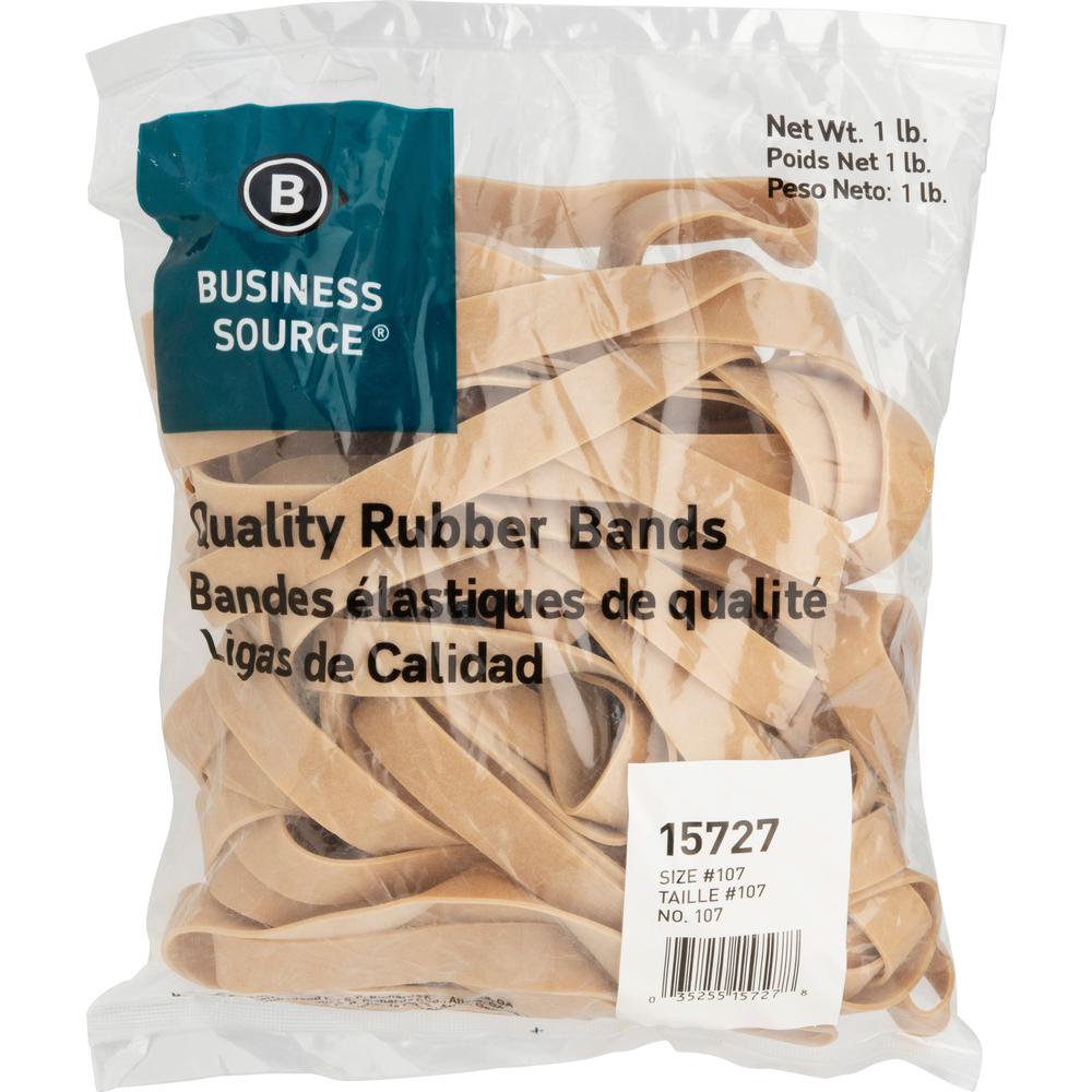 Business Source Quality Rubber Bands - Size: #107 - 7" Length x 0.6" Width - Sustainable - 40 / Pack - Rubber - Crepe. Picture 5