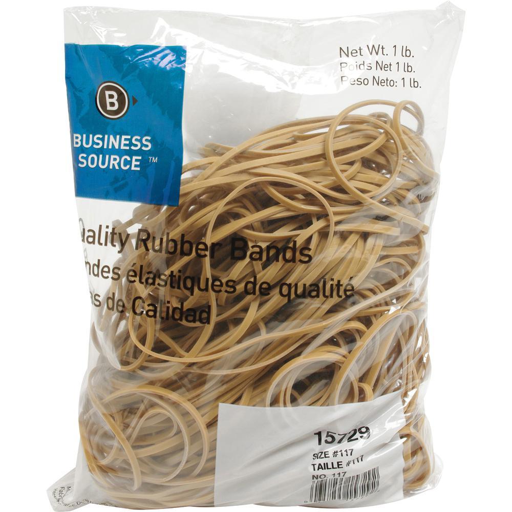Business Source Quality Rubber Bands - Size: #117B - 7" Length x 0.1" Width - Sustainable - 200 / Pack - Rubber - Crepe. Picture 2