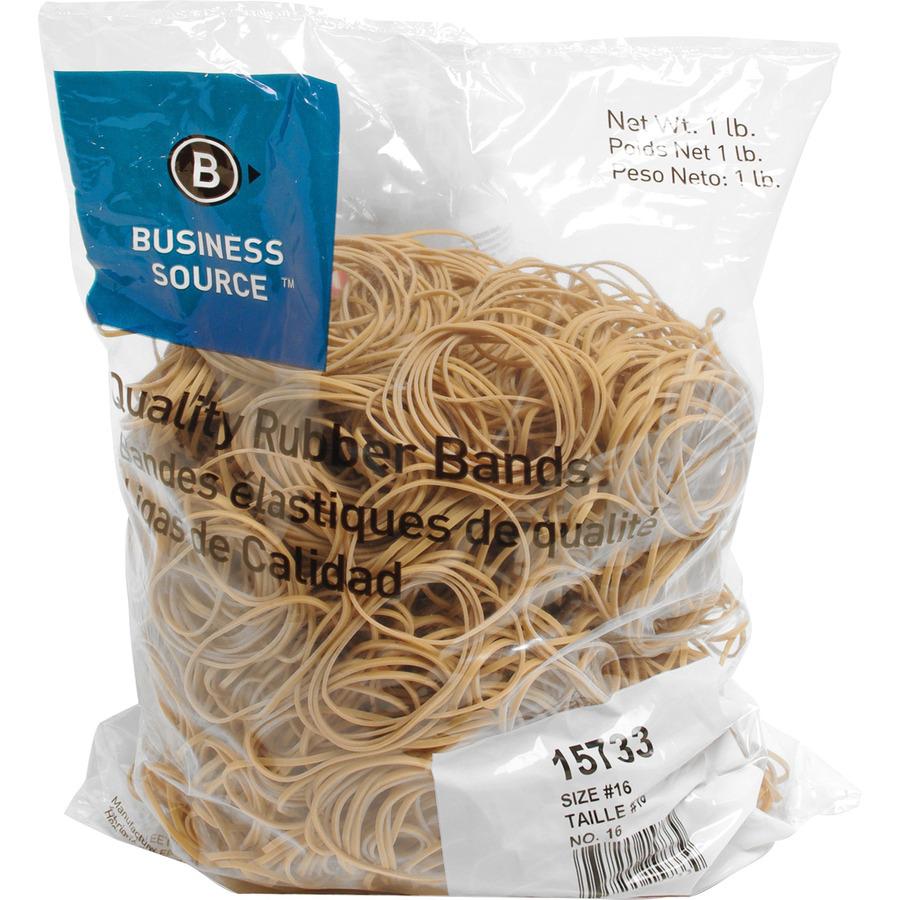 Business Source Quality Rubber Bands - Size: #16 - 2.5" Length x 0.1" Width - Sustainable - 1800 / Pack - Rubber - Crepe. Picture 2
