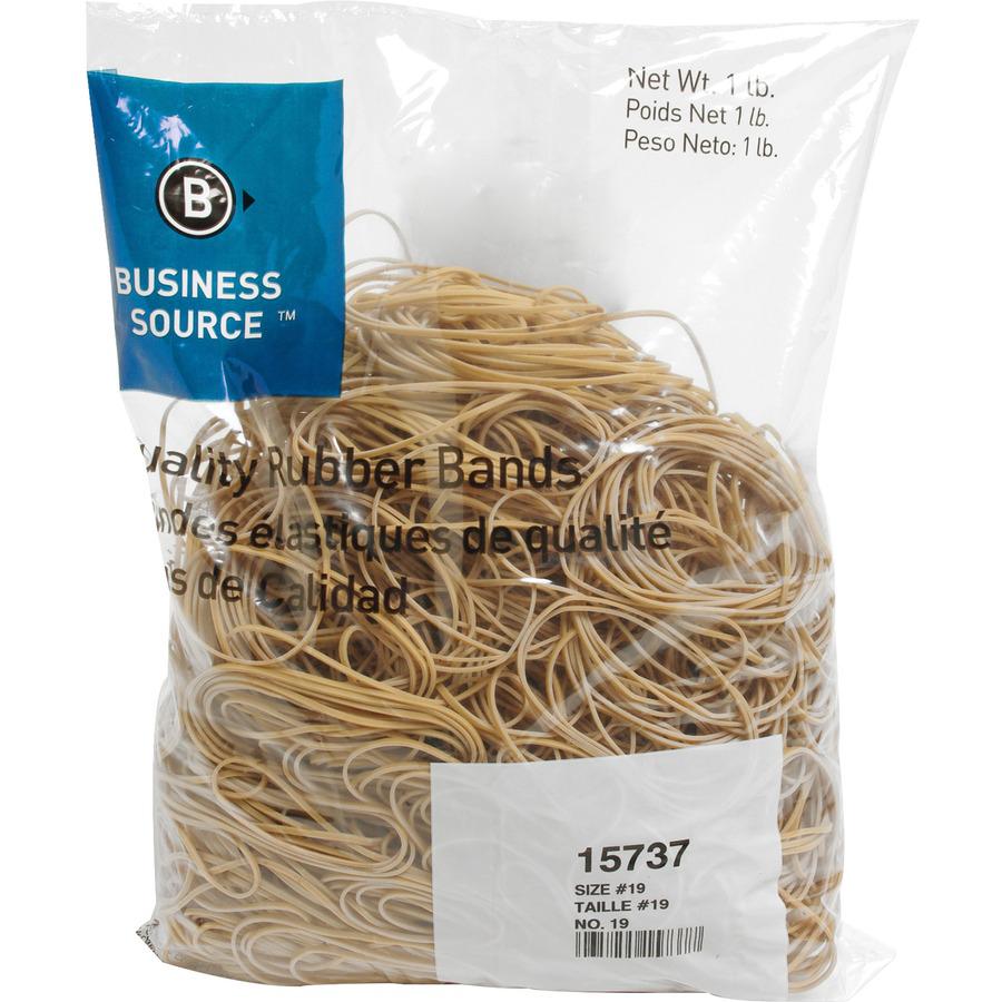 Business Source Quality Rubber Bands - Size: #19 - 3.5" Length x 0.1" Width - Sustainable - 1250 / Pack - Rubber - Crepe. Picture 4
