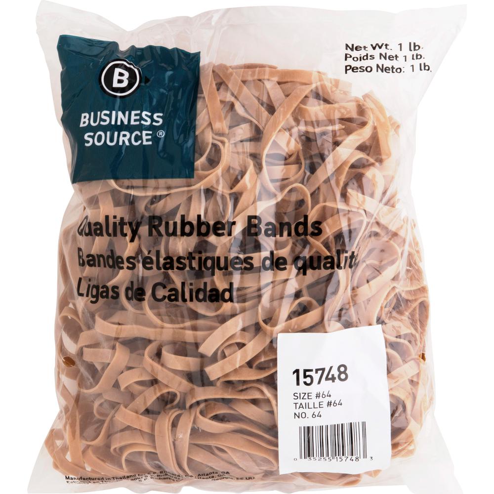 Business Source Quality Rubber Bands - Size: #64 - 3.3" Length x 0.3" Width - Sustainable - 320 / Pack - Rubber - Crepe. Picture 5