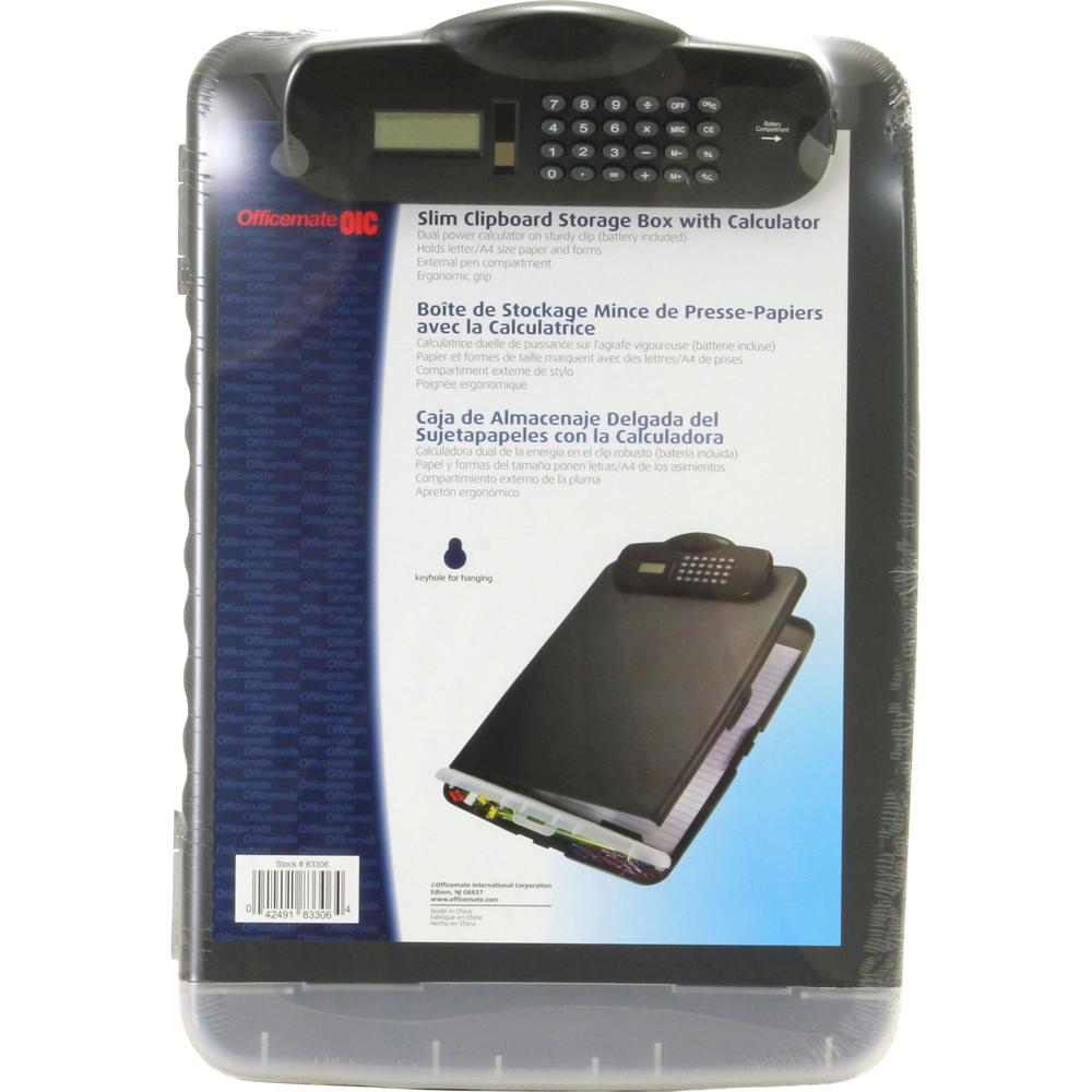 Officemate Slim Clipboard Storage Box with Calculator - 10" x 14 1/2" - 1 Each. Picture 4
