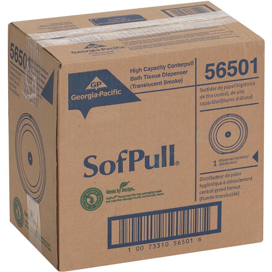 SofPull 1-Roll Centerpull High-Capacity Toilet Paper Dispenser - Center Pull Dispenser - 1 x Roll Center Pull - 10.5" Height x 10.5" Width x 6.8" Depth - Plastic - Lockable, Long Lasting, Sturdy, Dura. Picture 10