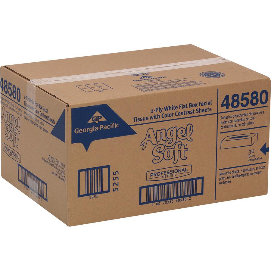 Angel Soft Professional Series Premium Facial Tissue - 2 Ply - 8.85" x 7.65" - White - Fiber - 100 Per Box - 30 / Carton. Picture 3
