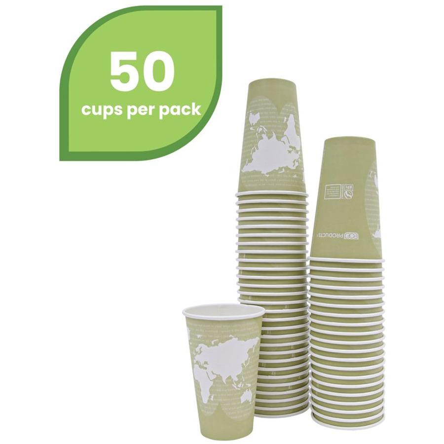 Eco-Products 16 oz World Art Hot Beverage Cups - 50 / Pack - 20 / Carton - Multi - Paper, Resin - Hot Drink. Picture 7