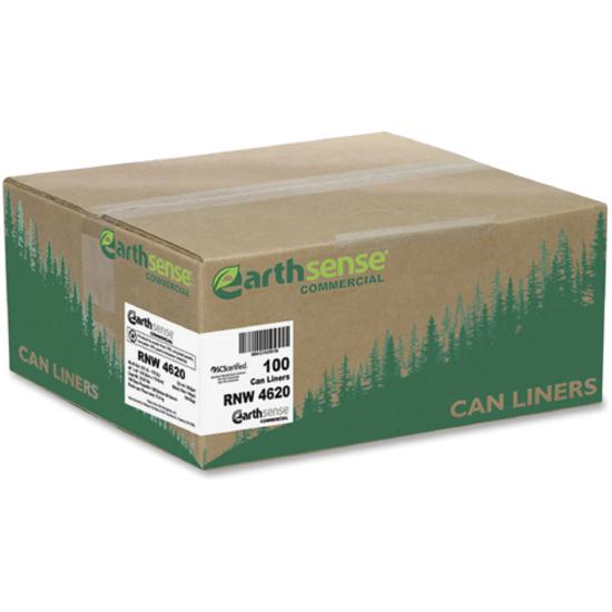 Webster Reclaim Heavy-Duty Recycled Can Liners - Large Size - 45 gal Capacity - 40" Width x 46" Length - 2 mil (51 Micron) Thickness - Black - Plastic - 100/Carton - Can. Picture 3