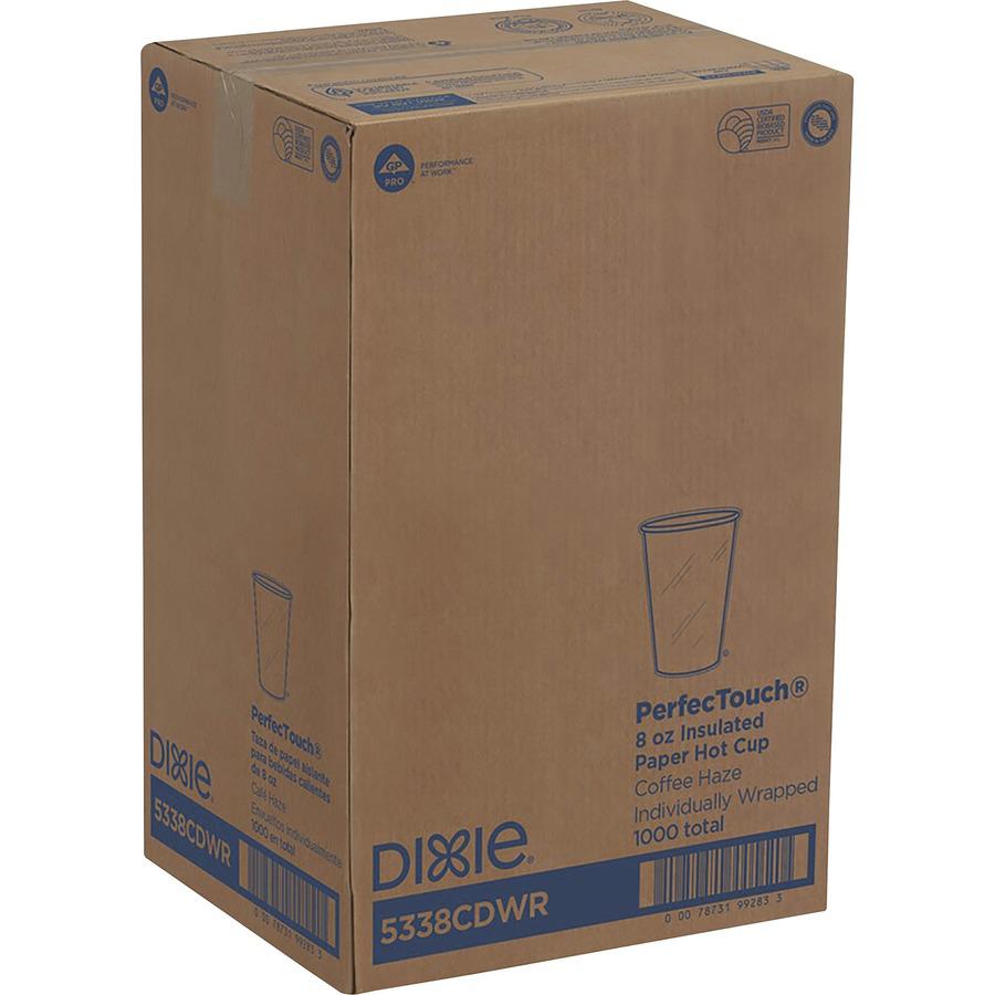 Dixie PerfecTouch 8 oz Insulated Wrapped Paper Hot Coffee Cups by GP Pro - 1000 / Carton - Multi - Paper - Hot Food, Cold Food, Coffee. Picture 5