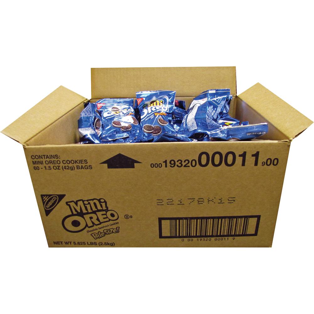 Oreo Nabisco Mini Bite Size Cookie Packet - Vanilla, Chocolate - Packet - 1 Serving Pack - 1.75 oz - 60 / Carton. Picture 2