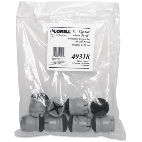 Lorell 1.5" Slip-on Floor Savers - Gray - Vinyl - 8/Pack. Picture 3