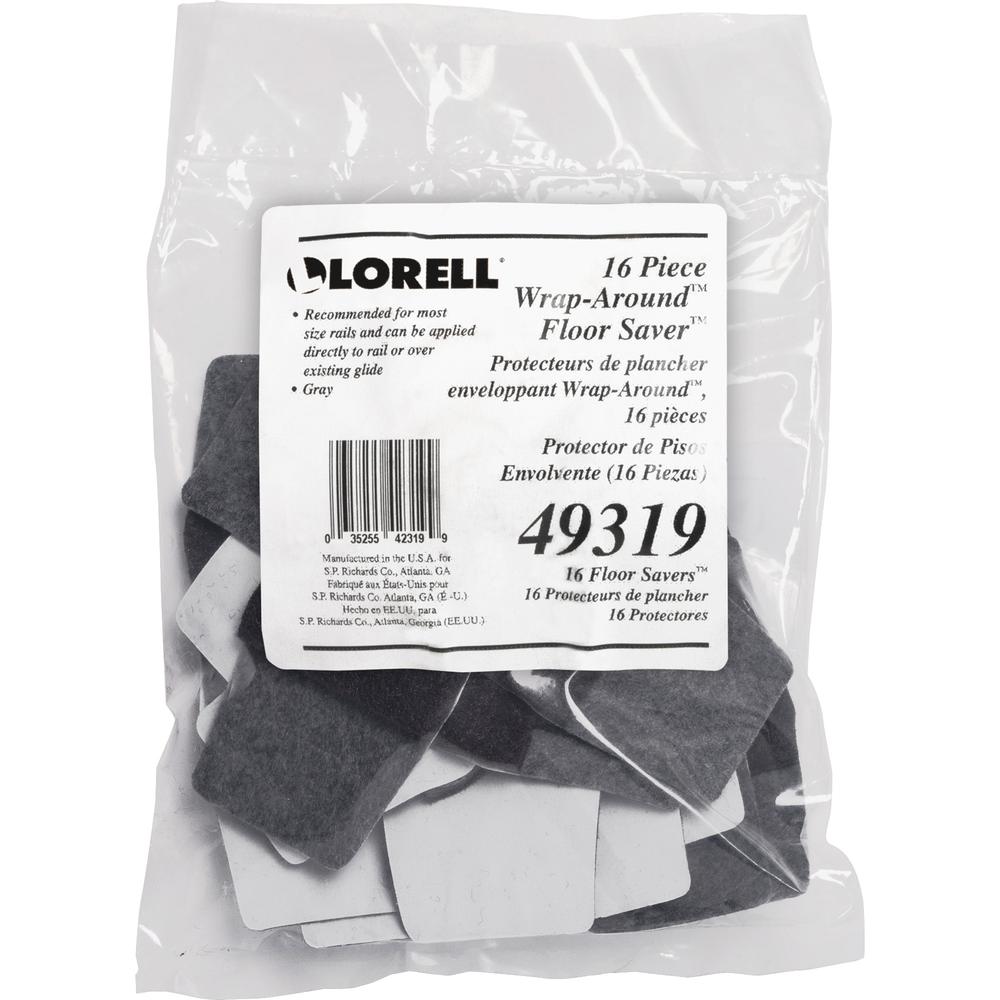Lorell Wraparound Floor Savers - Gray - Vinyl - 16/Pack. Picture 5