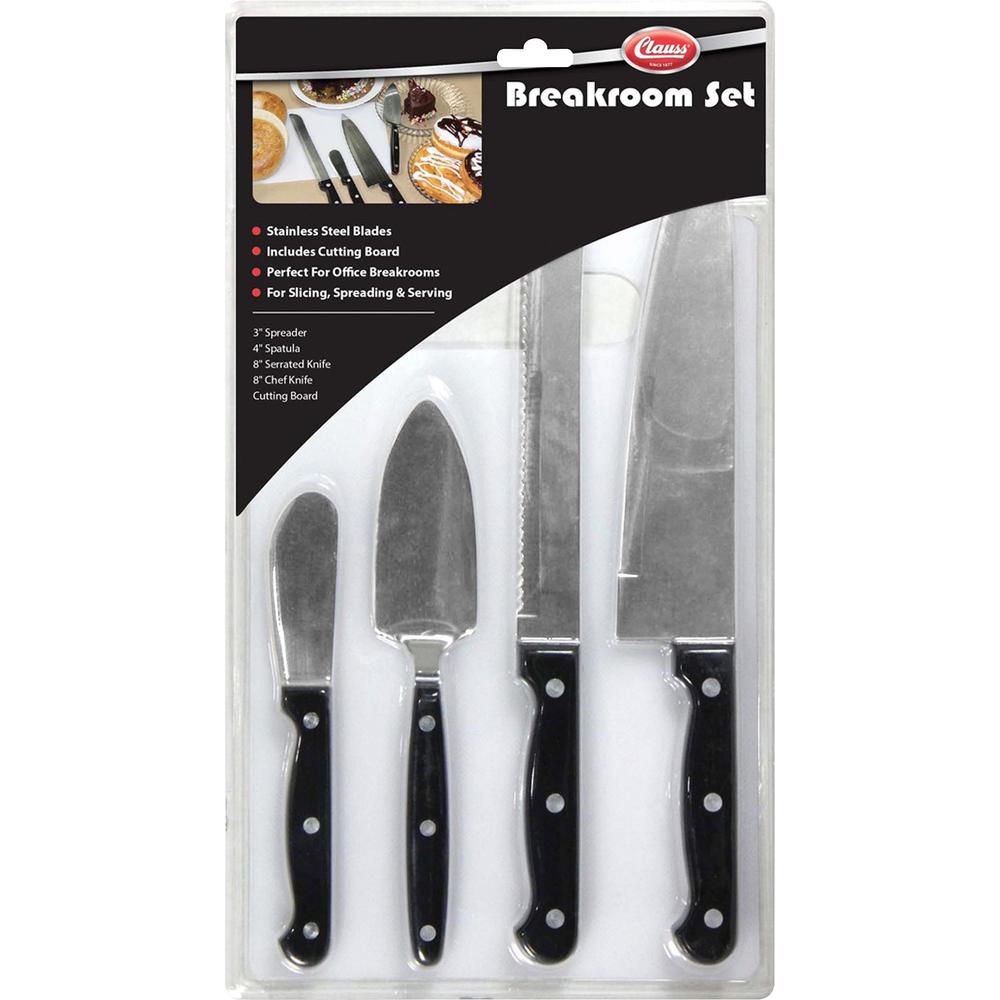 Acme United 5pc Cutting Board Knife Set - 5 Piece(s) - 1/Set - Knife Set - 1 x Bread Knife, 1 x Spatula, 1 x Spreader, 1 x Chef's Knife - Dishwasher Safe - Acrylonitrile Butadiene Styrene (ABS), Stain. Picture 3