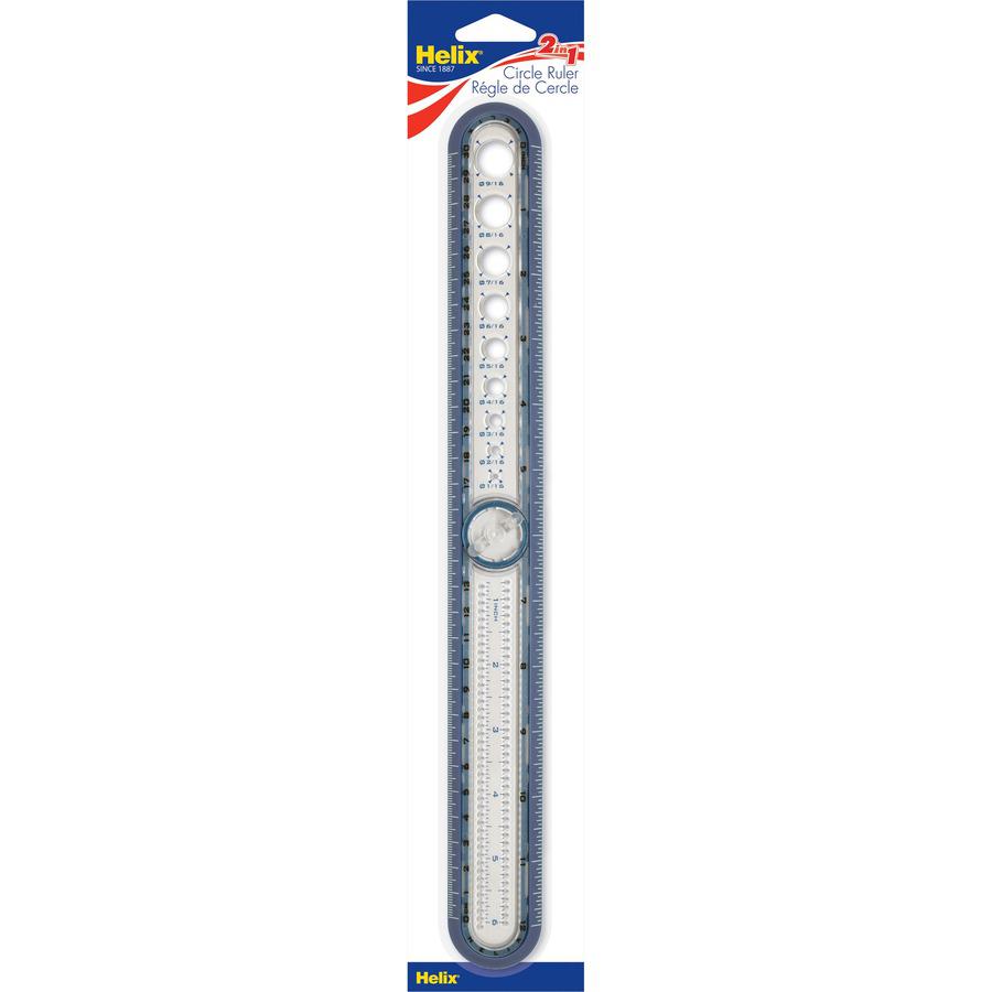 Helix Ruler - 30cm / 12" Graduations - Imperial, Metric Measuring System - Plastic - 5 / Box - Assorted. Picture 4