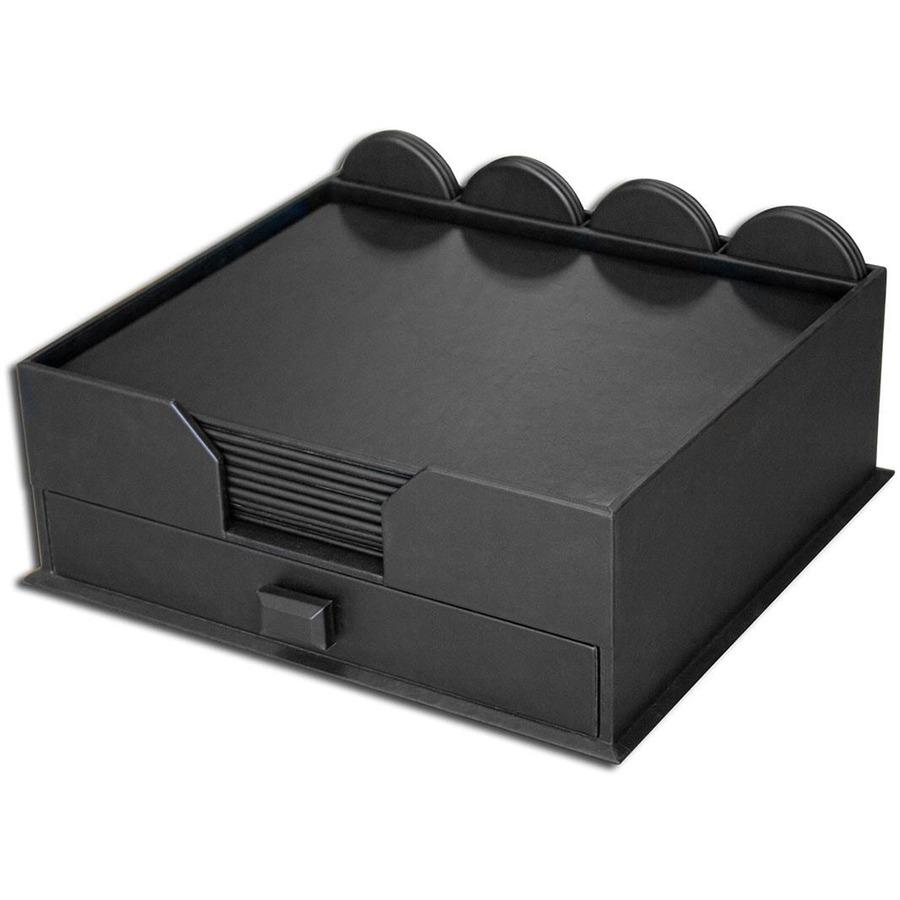 Dacasso 23-Piece Combination Set - Black Top-Grain Leather - 12" Height x 16" Width x 18" Depth - Desktop - Leather - 1 Each. Picture 4
