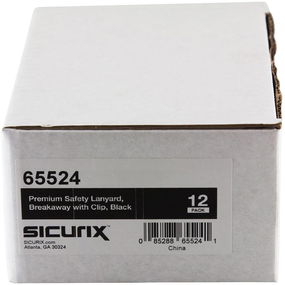 SICURIX Safety Breakaway Lanyard - 12 / Pack - 36" Length - Black - Nylon, Steel. Picture 8