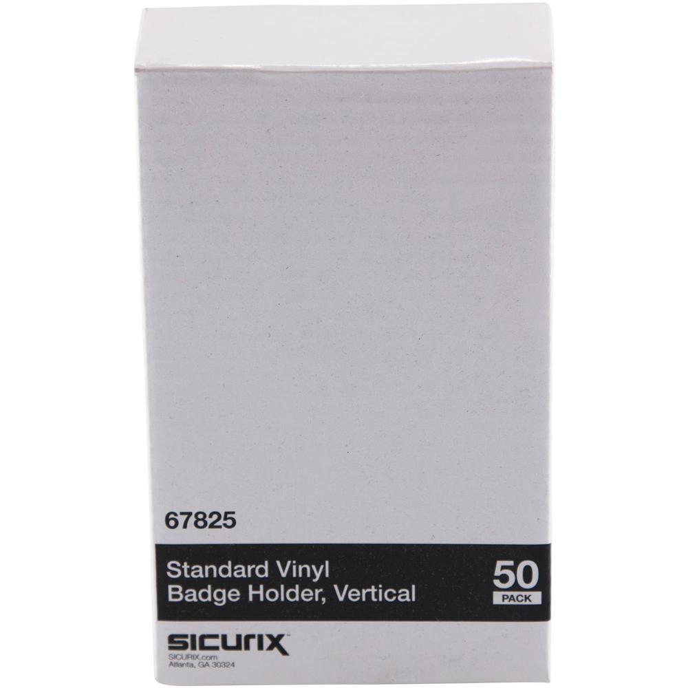 SICURIX Vinyl Punched ID Badge Holders - Vertical - Vertical - 3.5" x 2.5" x - Vinyl - 50 / Pack - Clear. Picture 2