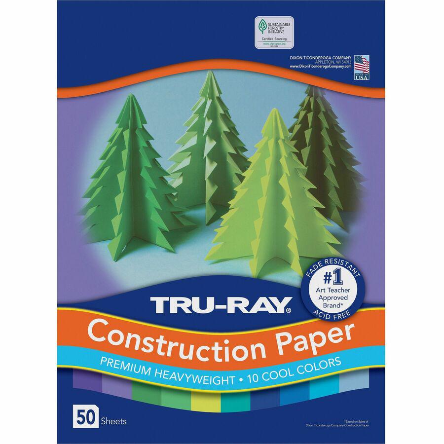 Tru-Ray Construction Paper - Project, Bulletin Board - 18"Width x 12"Length - 1 / Pack - Cool Assorted - Paper. Picture 4