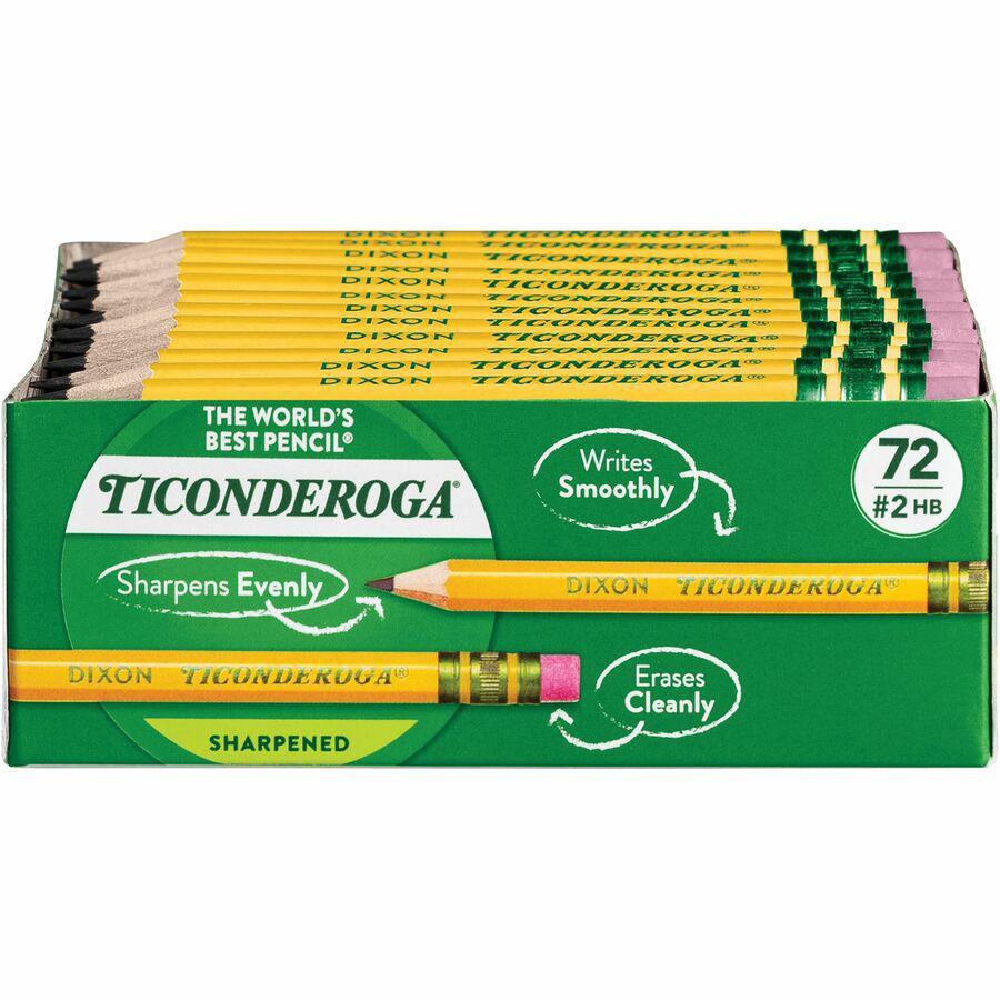Ticonderoga Golf Pre-Sharpened No. 2 Pencils with Erasers - #2 Lead - Yellow Barrel - 72 / Box. Picture 7