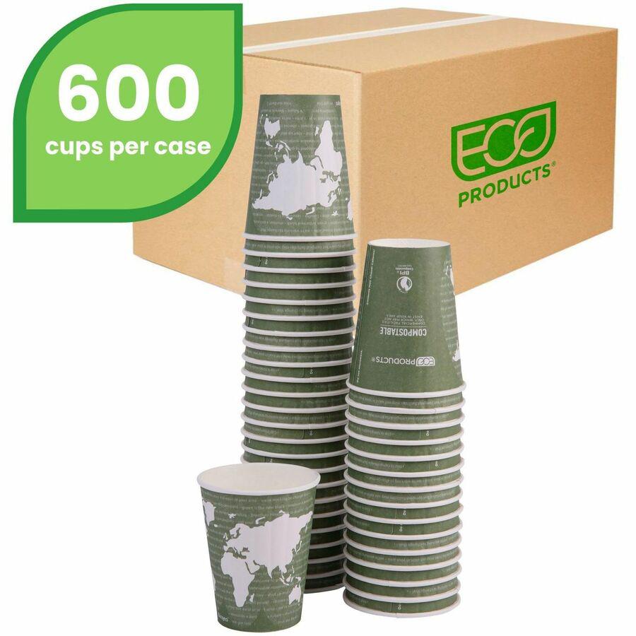 Eco-Products 12 oz World Art Insulated Hot Beverage Cups - 600 / Carton - Green - Hot Drink. Picture 13