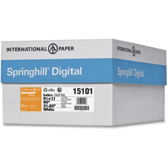 Springhill Multipurpose Cardstock - White - 92 Brightness - Letter - 8 1/2" x 11" - 90 lb Basis Weight - Smooth, Hard - 250 / Pack - Acid-free - White. Picture 2