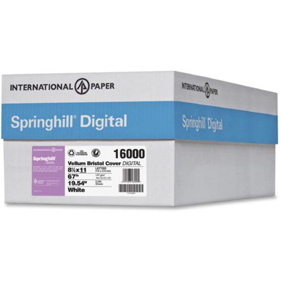 Springhill Multipurpose Cardstock - White - 92 Brightness - 97% Opacity - Letter - 8 1/2" x 11" - 67 lb Basis Weight - Soft, Toothy - 1 / Pack - Sustainable Forestry Initiative (SFI) - Acid-free, Die-. Picture 2